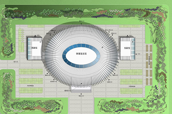 寶坻體育館總平面圖-正能量科技無(wú)電照明